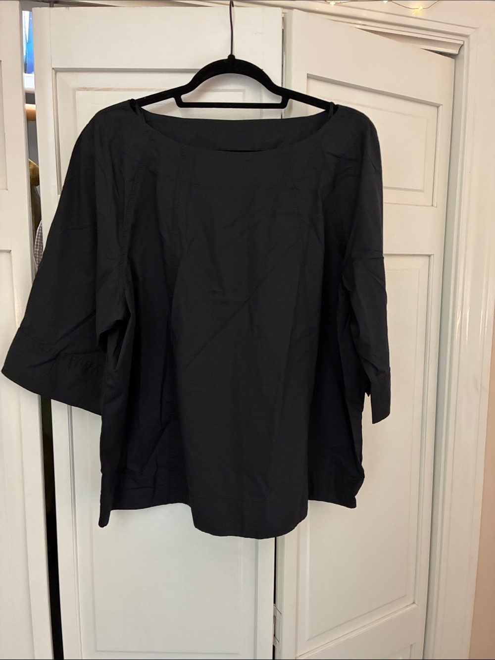 Liz Claiborne Black Boatneck 3/4 Sleeve Tunic